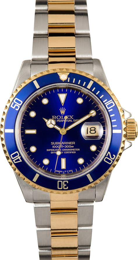 rolex submariner steel gold blue dial